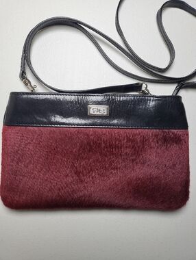Vintage Brighton Thomas Leather Crossbody With Red/Burgundy Hair